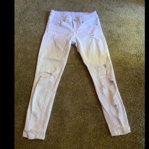 White ripped jeans